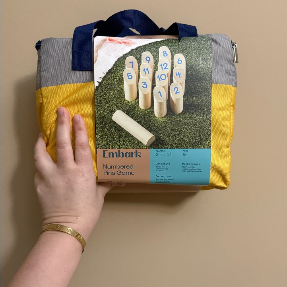 Embark Numbered Pins Game - Yellow/Gray Carry Case